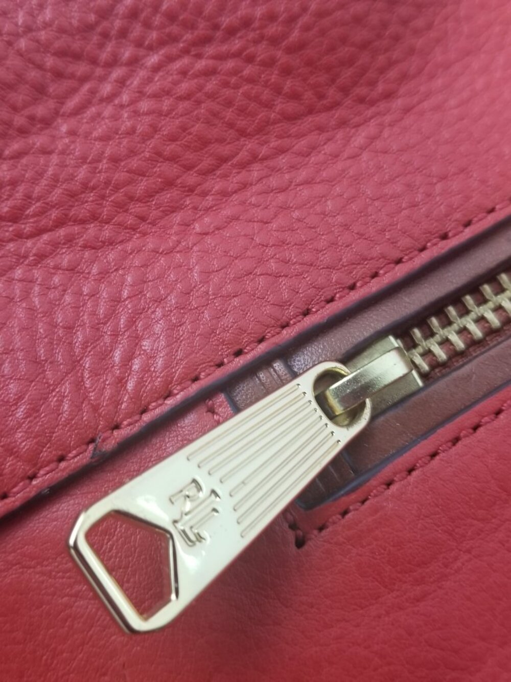 Lauren Ralph Lauren Slouchy Hobo Women's Large Red Leather Purse - Picture 14 of 14